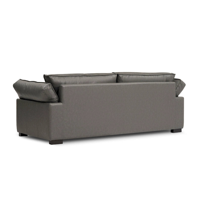 Canapé en cuir véritable de style moderne du milieu du siècle de 89,76 po, canapé 3 places pour salon, chambre à coucher, bureau - Graphite
