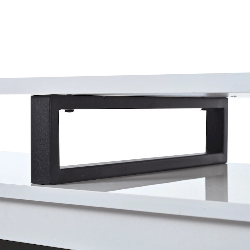 Meuble TV extensible moderne blanc pour téléviseurs de 100 pouces