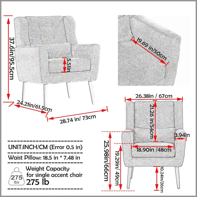 Fauteuil capitonné Olive Green 24.21 avec pieds en bois