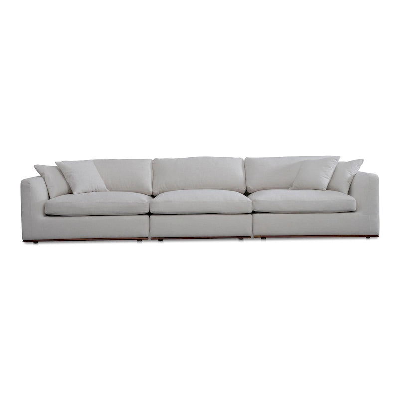 Canapé modulaire avec base en bois d'hévéa - 136,2L x 41P x 23,6H