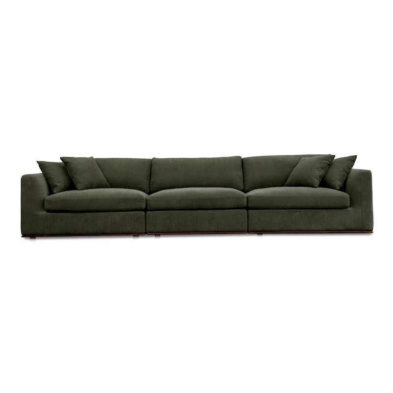 Canapé modulaire avec base en bois d'hévéa - 136,2L x 41P x 23,6H