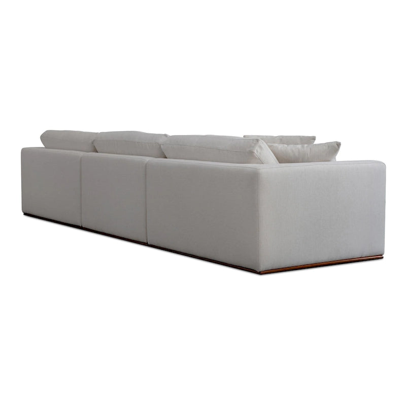 Canapé modulaire avec base en bois d'hévéa - 136,2L x 41P x 23,6H
