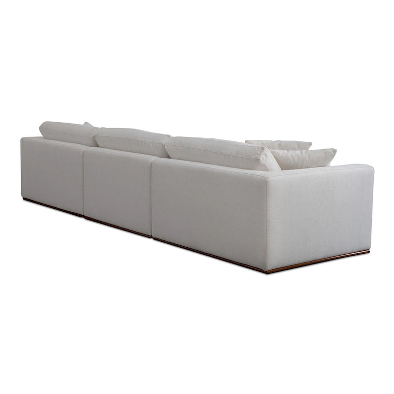 Canapé modulaire avec base en bois d'hévéa - 136,2L x 41P x 23,6H