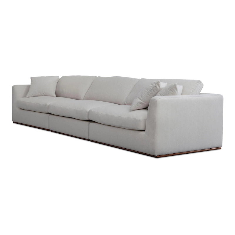 Canapé modulaire avec base en bois d'hévéa - 136,2L x 41P x 23,6H