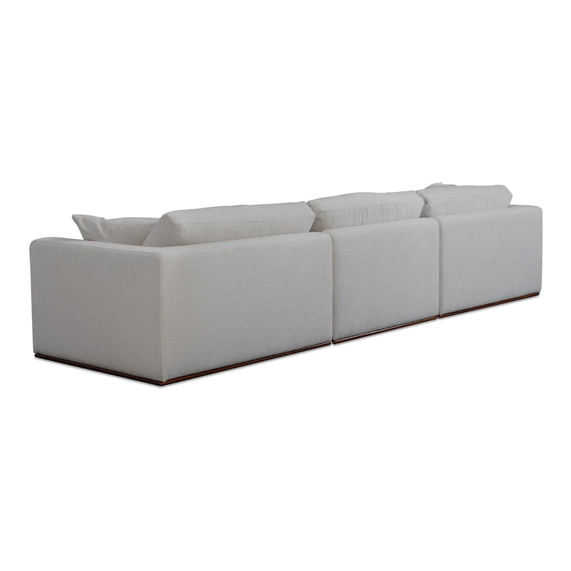 Canapé modulaire avec base en bois d'hévéa - 136,2L x 41P x 23,6H