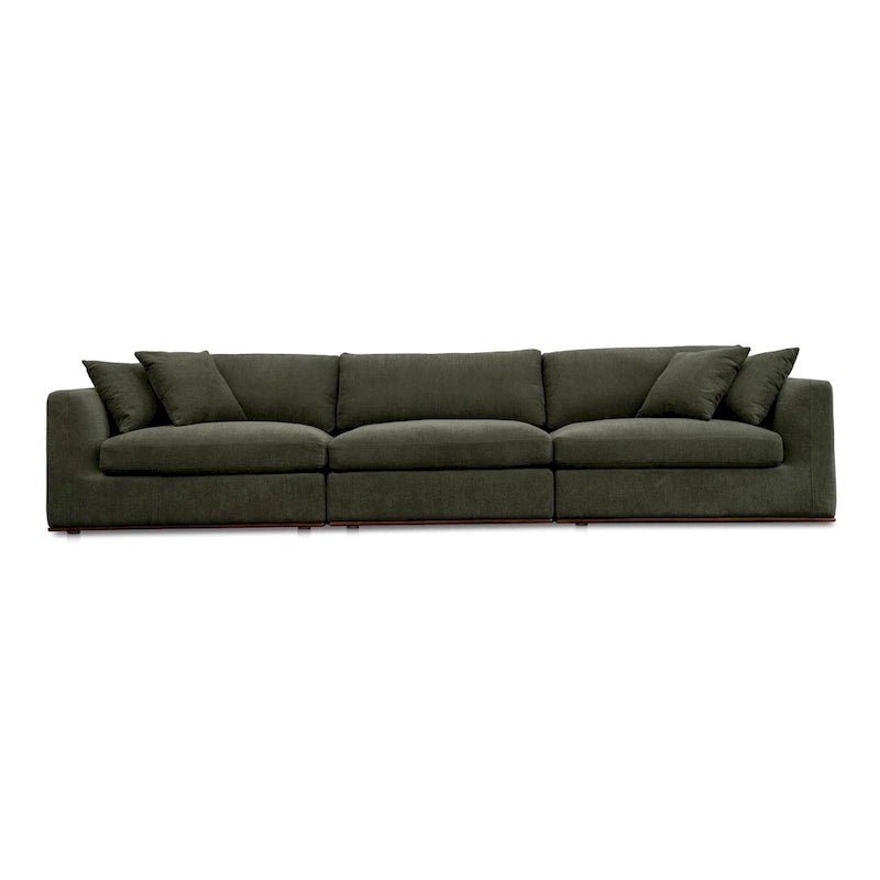 Canapé modulaire avec base en bois d'hévéa - 136,2L x 41P x 23,6H