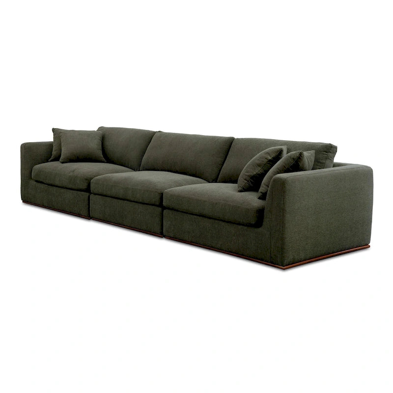 Canapé modulaire avec base en bois d'hévéa - 136,2L x 41P x 23,6H