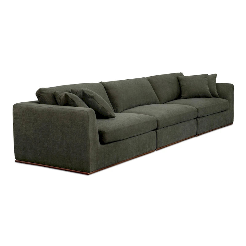 Canapé modulaire avec base en bois d'hévéa - 136,2L x 41P x 23,6H