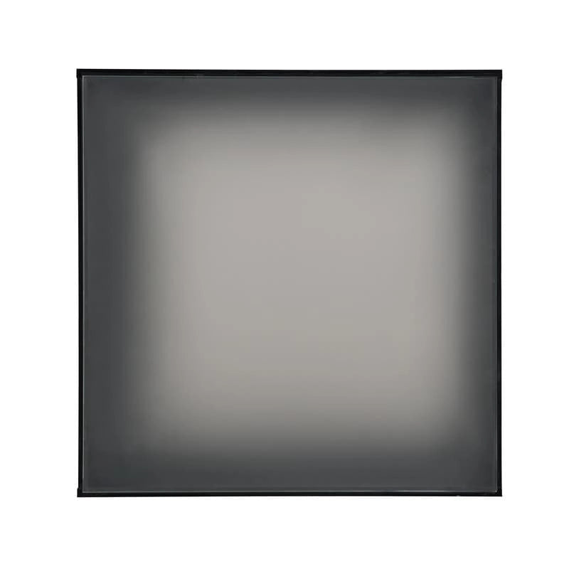 Table basse carrée laquée avec bandeau LED 16 couleurs, table de salon moderne avec plateau en verre trempé dépoli de 5 mm