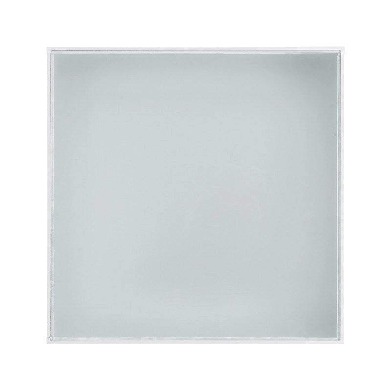 Table basse carrée laquée avec bandeau LED 16 couleurs, table de salon moderne avec plateau en verre trempé dépoli de 5 mm