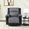 Fauteuil inclinable manuel en similicuir noir et gris de 39 po