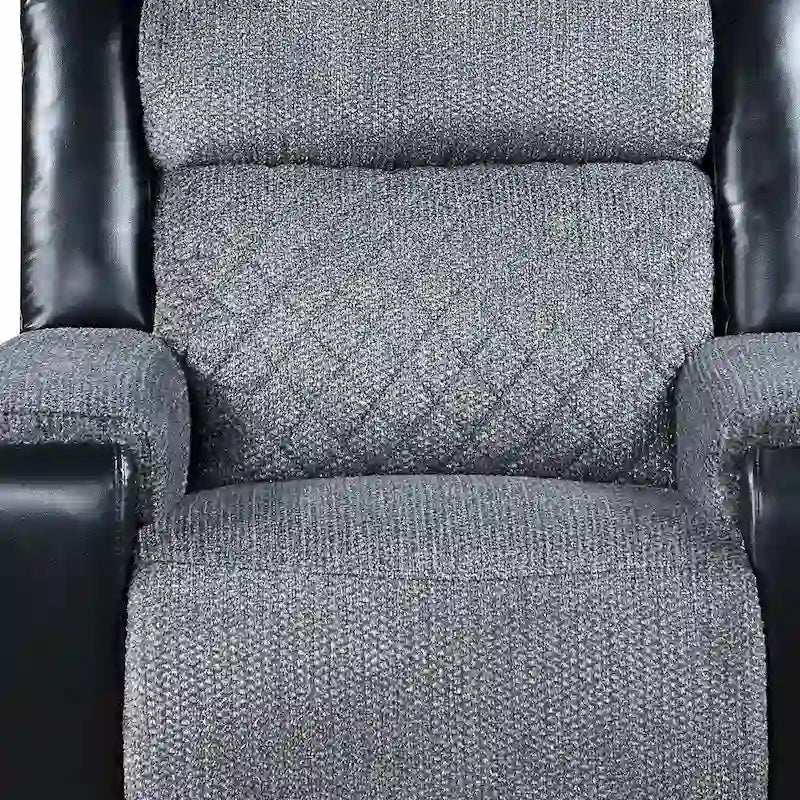 Fauteuil inclinable manuel en similicuir noir et gris de 39 po