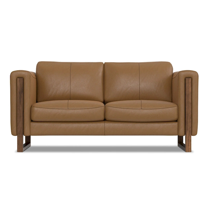 Canapé moderne contemporain de 157 cm de large en cuir véritable