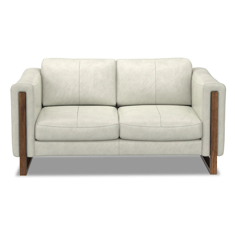 Canapé moderne contemporain de 157 cm de large en cuir véritable