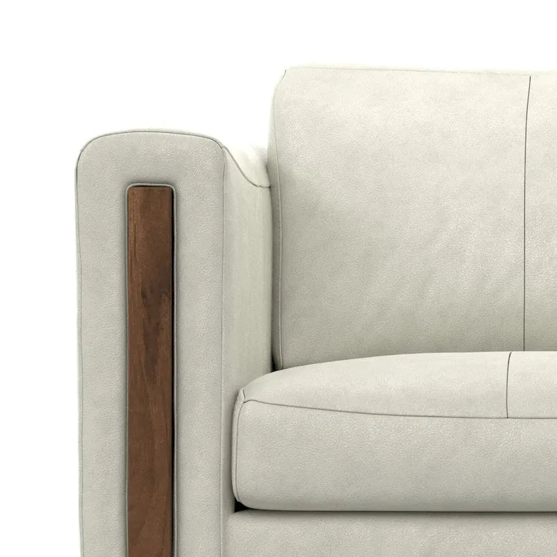 Canapé moderne contemporain de 157 cm de large en cuir véritable