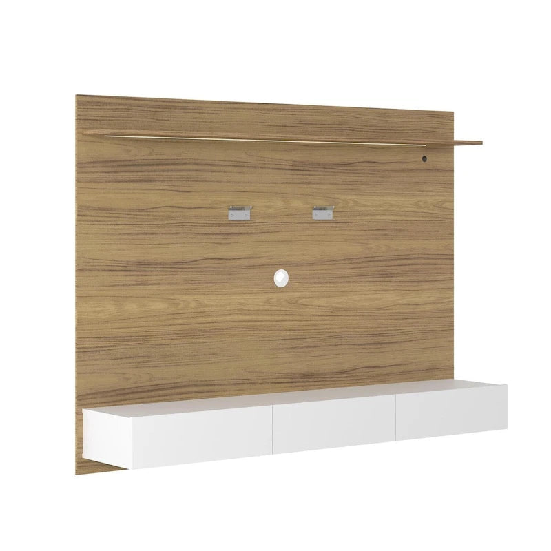 Meuble TV mural avec panneau flottant, console multimédia pour téléviseurs 70 pouces