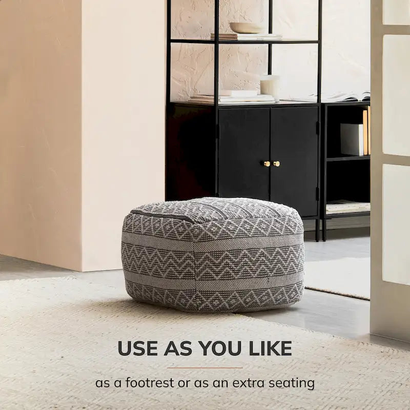 Pouf-ottoman carré de 22 pouces