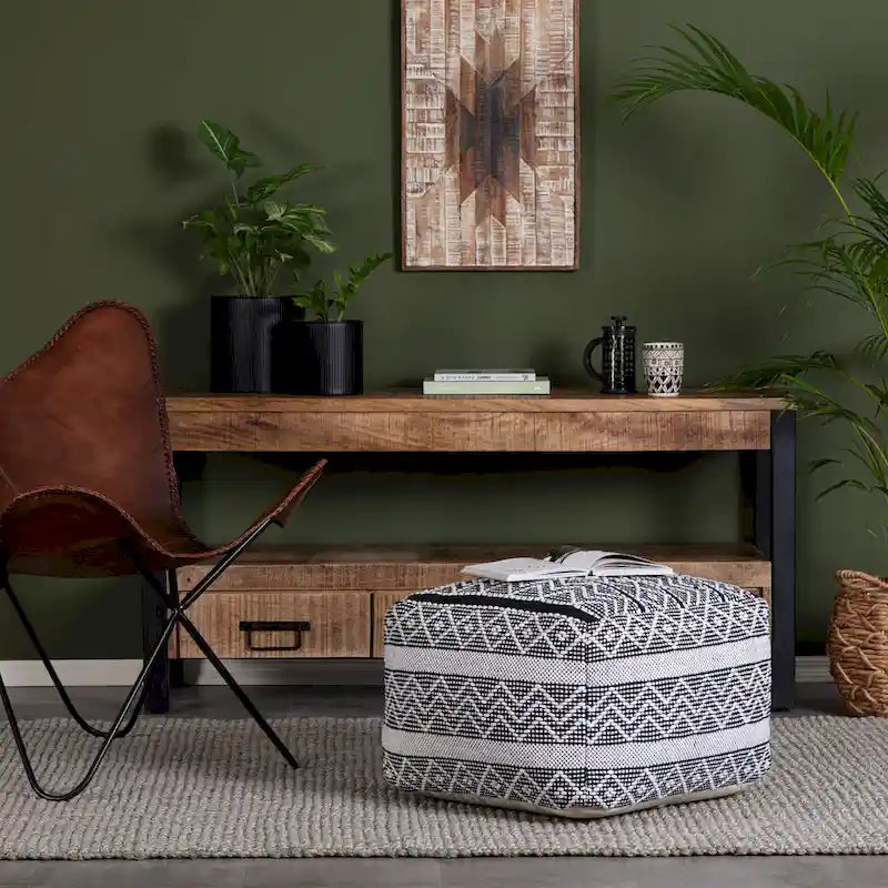 Pouf-ottoman carré de 22 pouces
