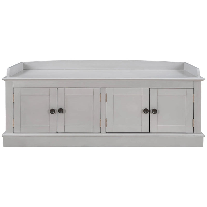 Banc de rangement avec 4 portes et étagères réglables