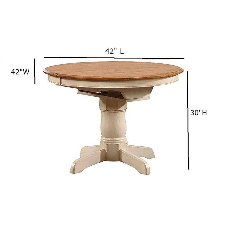 Table à manger ronde Caramel/Biscotti antique