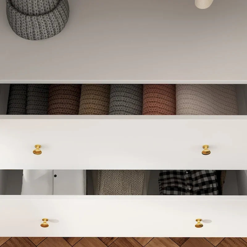 Armoire de rangement en bois avec miroir, casiers et tringle à vêtements