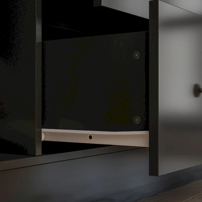 Armoire de rangement en bois avec miroir, casiers et tringle à vêtements