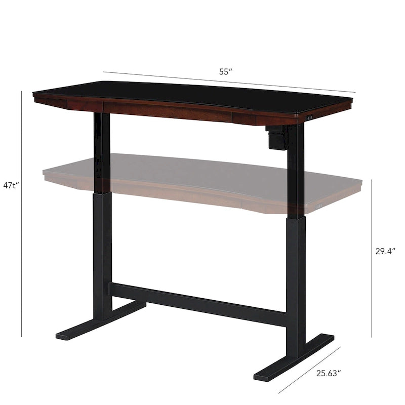 Bureau à hauteur réglable, Merisier Meridian