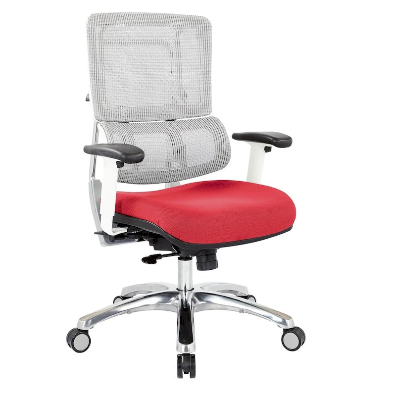 Chaise en maille respirante avec assise en tissu personnalisé