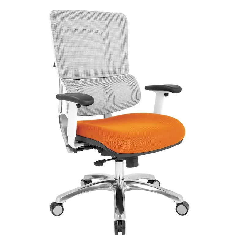 Chaise en maille respirante avec assise en tissu personnalisé