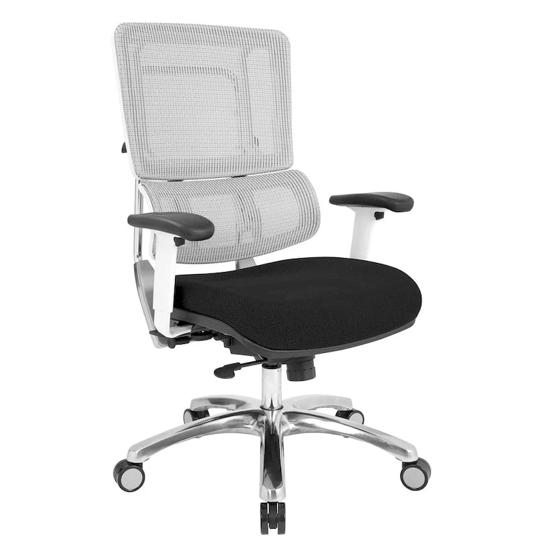 Chaise en maille respirante avec assise en tissu personnalisé