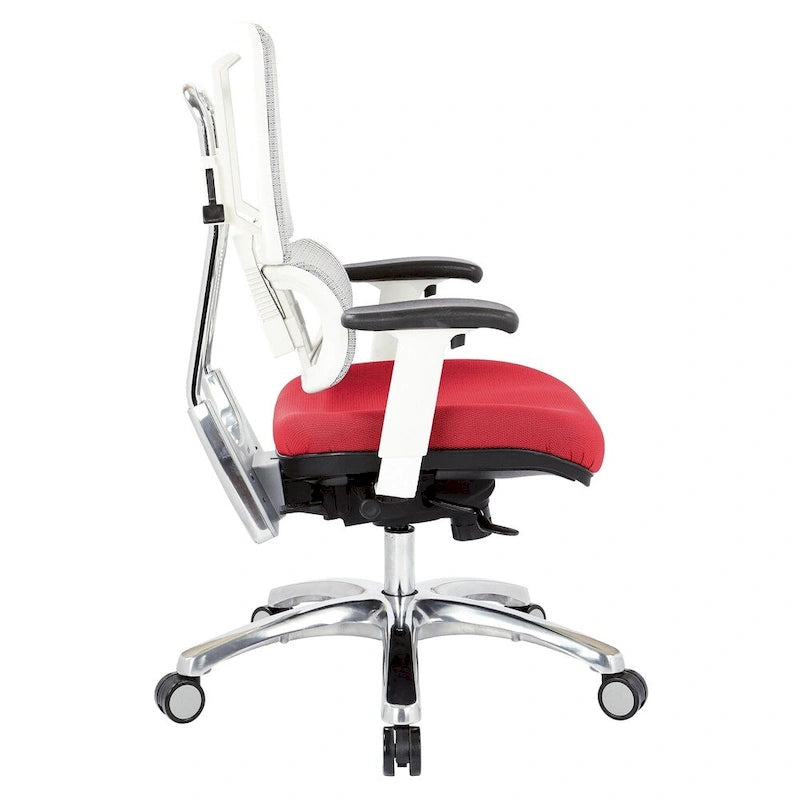 Chaise en maille respirante avec assise en tissu personnalisé