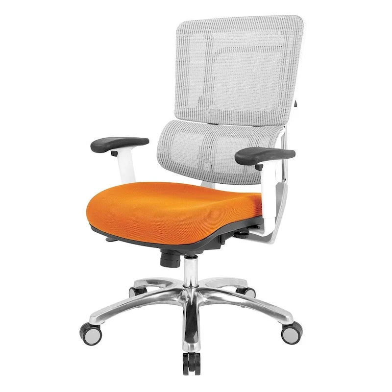 Chaise en maille respirante avec assise en tissu personnalisé