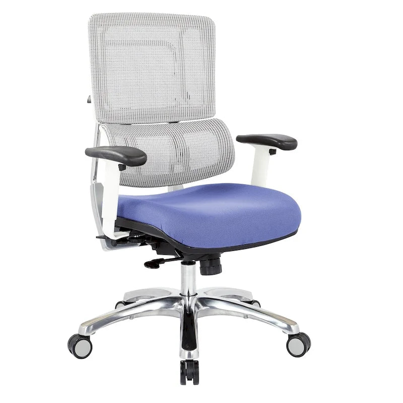 Chaise en maille respirante avec assise en tissu personnalisé