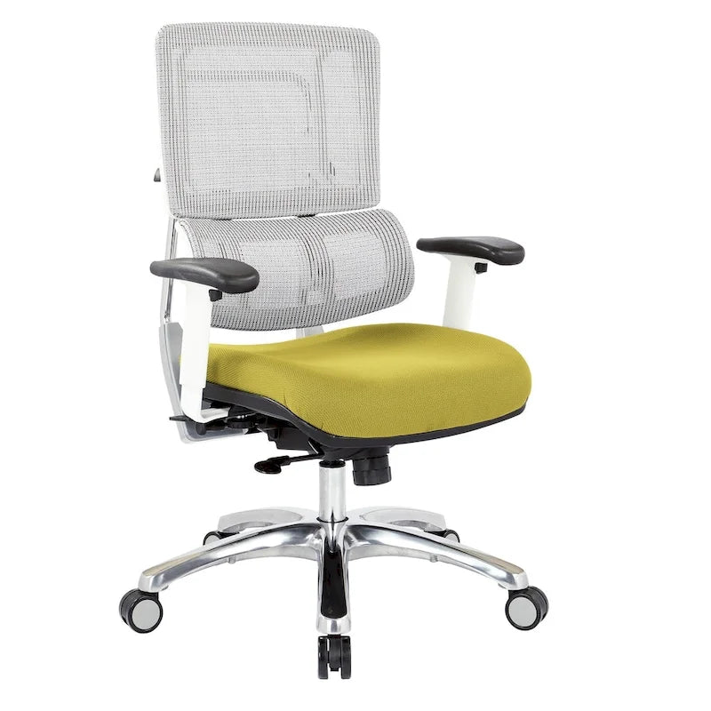 Chaise en maille respirante avec assise en tissu personnalisé