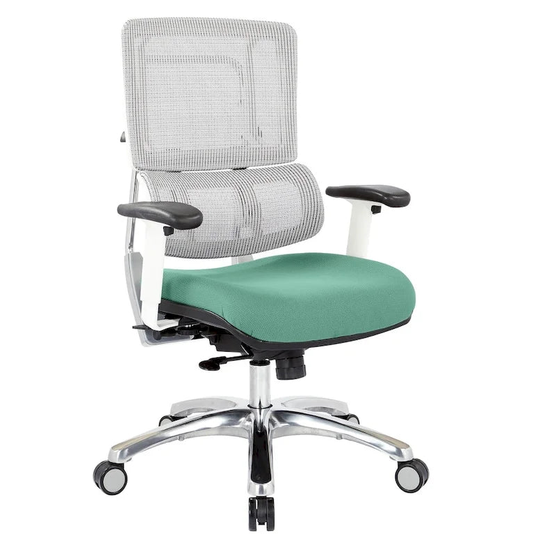 Chaise en maille respirante avec assise en tissu personnalisé