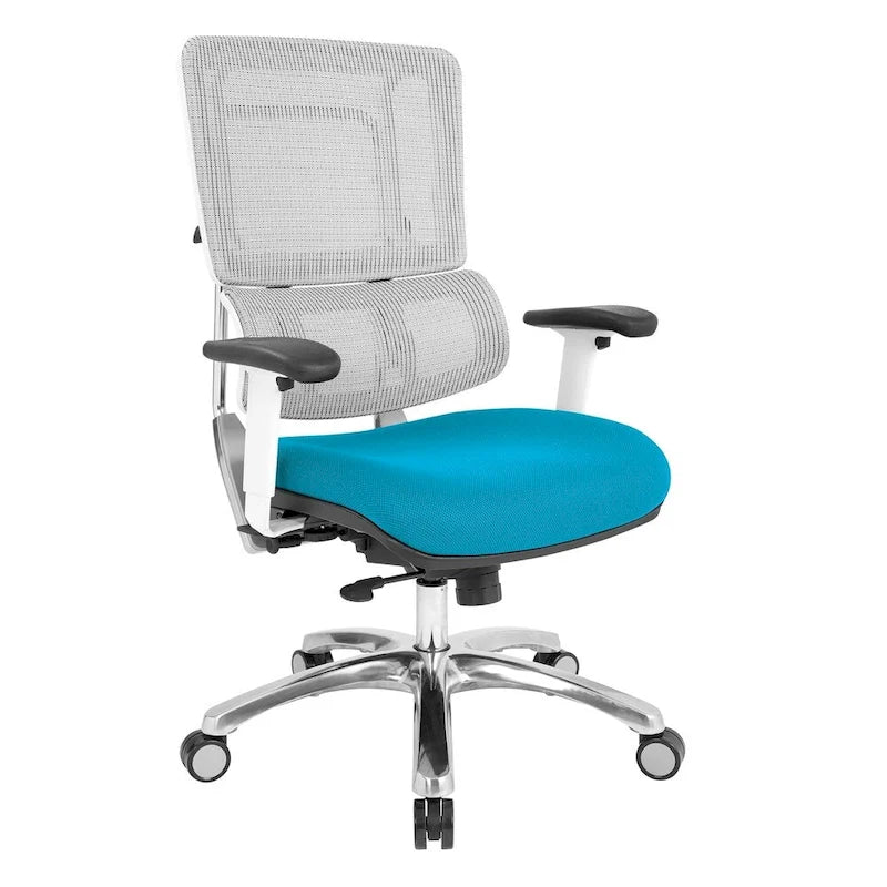 Chaise en maille respirante avec assise en tissu personnalisé
