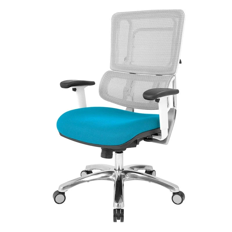 Chaise en maille respirante avec assise en tissu personnalisé