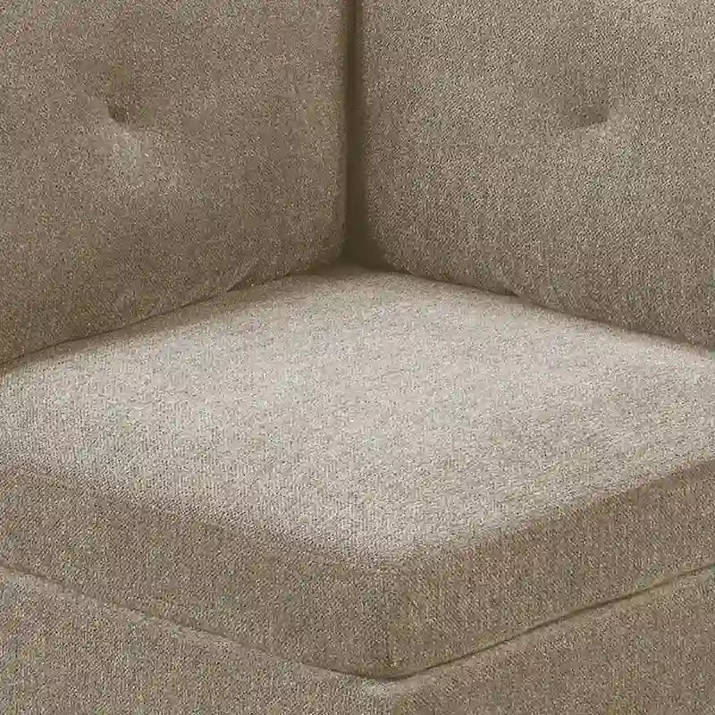 Coin de canapé en tissu avec coussin de dossier capitonné, Gris