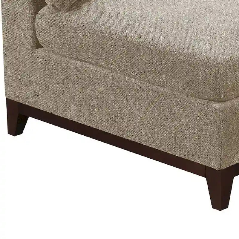 Coin de canapé en tissu avec coussin de dossier capitonné, Gris