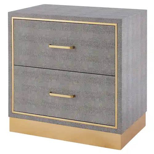 Edinburgh 2-Drawer Faux Shagreen End table