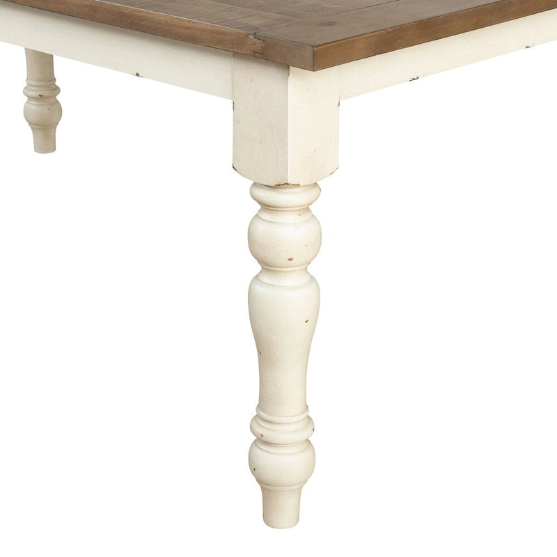 Banc de salle à manger en bois de chêne vieilli et blanc antique