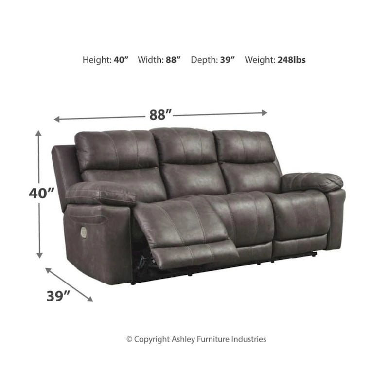 Canapé inclinable électrique contemporain avec appuie-tête réglable, Midnight