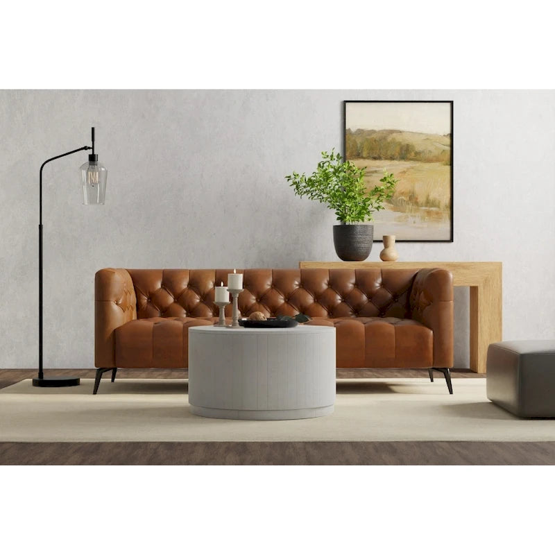 Table basse ronde en manguier de 30 pouces