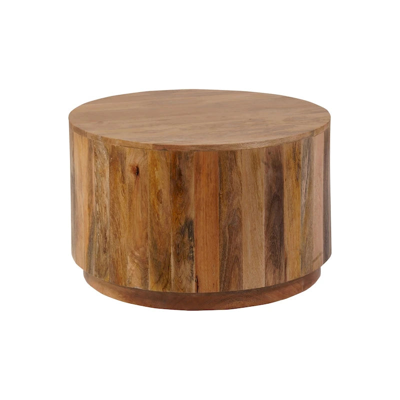 Table basse ronde en manguier de 30 pouces