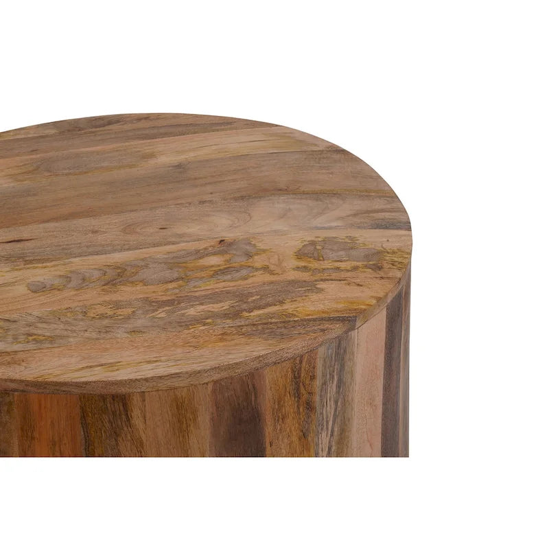 Table basse ronde en manguier de 30 pouces