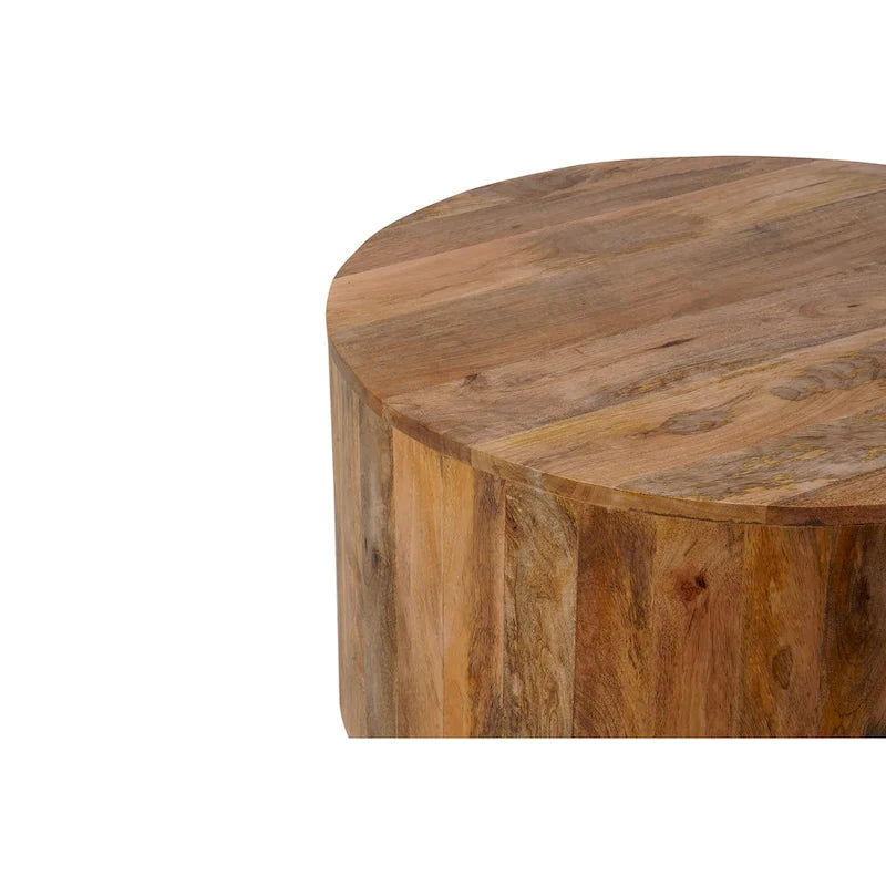Table basse ronde en manguier de 30 pouces
