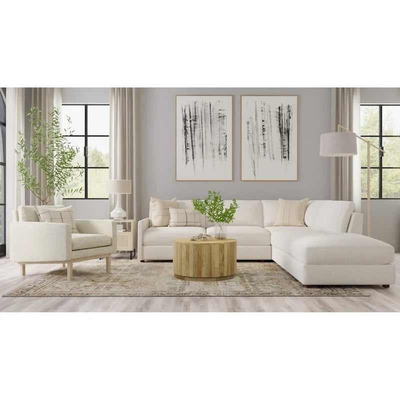 Table basse ronde en manguier de 30 pouces