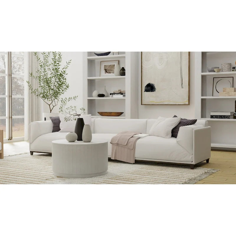 Table basse ronde en manguier de 30 pouces