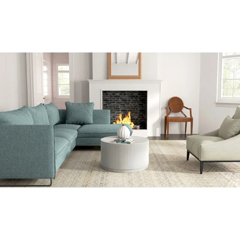 Table basse ronde en manguier de 30 pouces