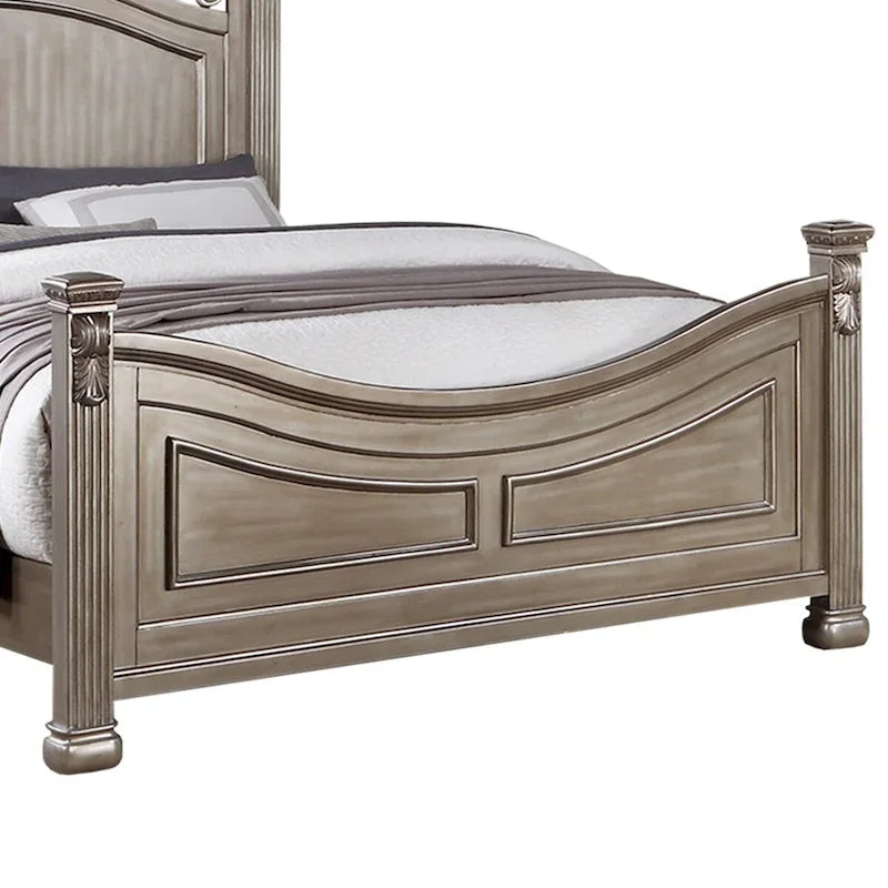 Lit en bois argent antique
